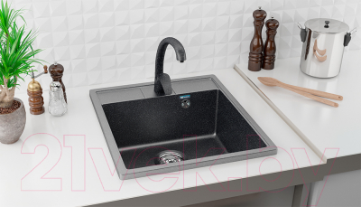 Мойка кухонная Ulgran U-406 (309 темно-серый)