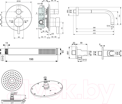 Душевая система со смесителем Ideal Standard Ceraline 6в1 SetA6939AA