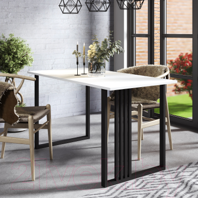 Обеденный стол Mio Tesoro Laim 120x70 (белый/черный)