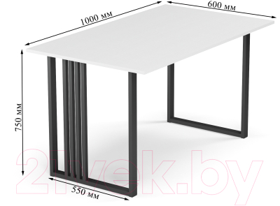 Письменный стол Mio Tesoro Франко 100x60 (белый/черный)