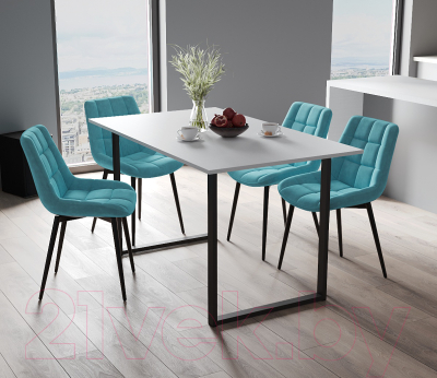 Обеденный стол Soma Tako 100x60 (белый/черный)