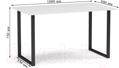 Письменный стол Soma Bliss 100x60 (белый/черный)