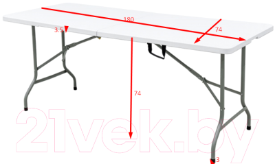 Стол складной Calviano Пластиковый Light 180