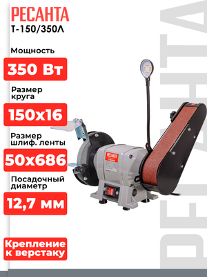 Точильно-шлифовальный станок Ресанта Т-150/350Л (75/7/4)