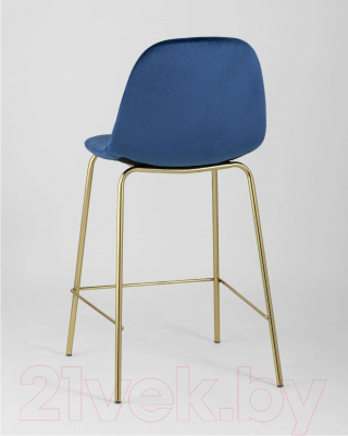 Стул барный Stool Group Валенсия SN полубарный / OS-001CB HLR-64 (велюр синий/ножки золото)