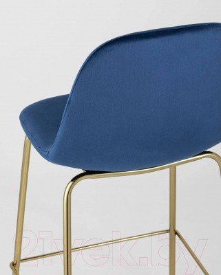 Стул барный Stool Group Валенсия SN полубарный / OS-001CB HLR-64 (велюр синий/ножки золото)