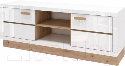 Тумба Stolline Балтимор под ТВ / 414.06 (белый/дикий дуб) - фото