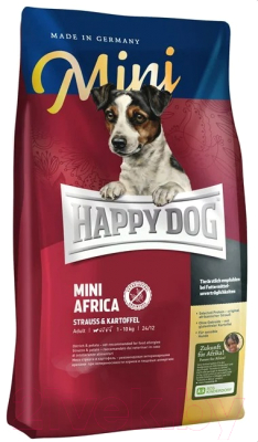 Сухой корм для собак Happy Dog Mini Africa. С мясом страуса / 61231 - фото