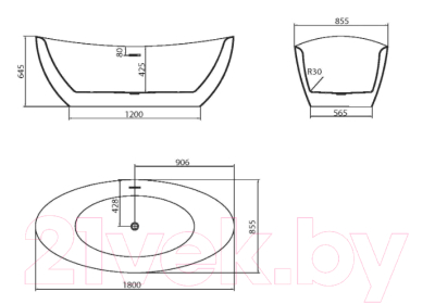 Ванна акриловая Grossman GR-1402M Galaxy 180x85