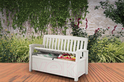 Скамья садовая Keter Patio Bench / 253818 (белый)