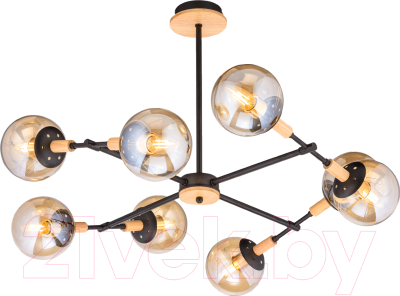 Потолочный светильник Mirastyle SX-N-4900/8 BK+WOOD - фото