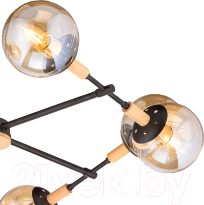 Потолочный светильник Mirastyle SX-N-4900/8 BK+WOOD