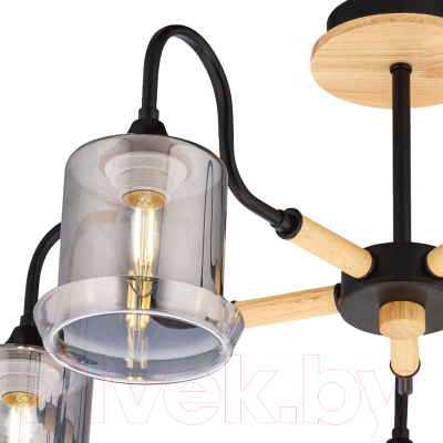 Потолочный светильник Mirastyle SX-N-4872/5 BK+WOOD