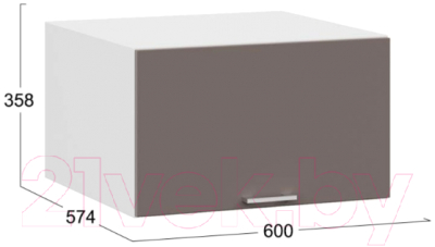 Шкаф навесной для кухни ТриЯ Габриэлла 1В6ГП (белый/муссон)