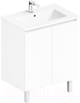Тумба с умывальником ЗОВ Монови 80 / M80LW0LWS-OL80 (белый) - фото