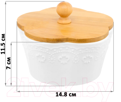 Емкость для хранения Elan Gallery Белый узор / 540524