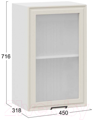 Шкаф навесной для кухни ТриЯ Белладжио 1В45С (белый/софт панакота)