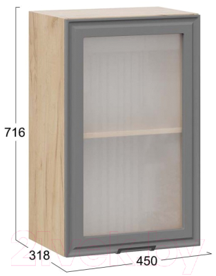 Шкаф навесной для кухни ТриЯ Белладжио 1В45С (дуб крафт золотой/софт графит)