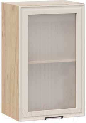 Шкаф навесной для кухни ТриЯ Белладжио 1В45С (дуб крафт золотой/софт панакота) - фото