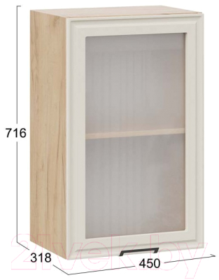 Шкаф навесной для кухни ТриЯ Белладжио 1В45С (дуб крафт золотой/софт панакота)