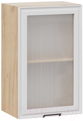 Шкаф навесной для кухни ТриЯ Белладжио 1В45С (дуб крафт золотой/фон белый) - фото