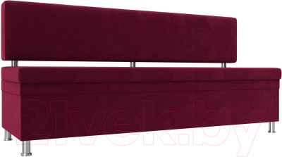 Скамья кухонная мягкая Лига Диванов Стайл / 114500 (микровельвет бордовый) - фото
