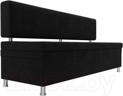 Скамья кухонная мягкая Лига Диванов Стайл / 114507 (микровельвет черный)