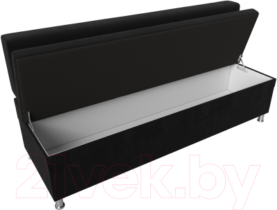 Скамья кухонная мягкая Лига Диванов Стайл / 114507 (микровельвет черный)