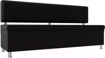 Скамья кухонная мягкая Лига Диванов Стайл / 114511 (экокожа черный) - фото