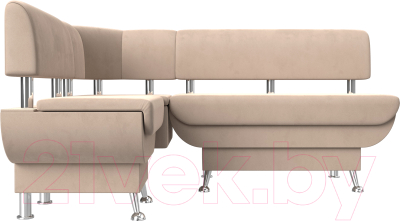 Уголок кухонный мягкий Лига Диванов Альфа левый / 116684L (велюр бежевый) - фото