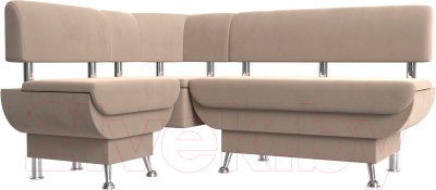 Уголок кухонный мягкий Лига Диванов Альфа левый / 116684L (велюр бежевый)