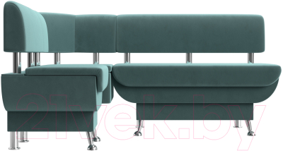 Уголок кухонный мягкий Лига Диванов Альфа левый / 116692L (велюр бирюзовый) - фото