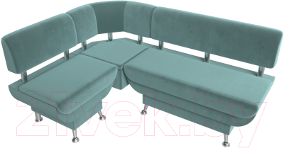 Уголок кухонный мягкий Лига Диванов Альфа левый / 116692L (велюр бирюзовый)