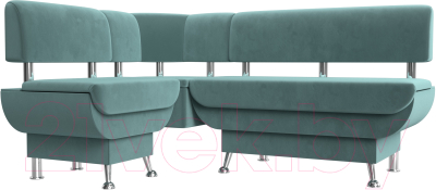 Уголок кухонный мягкий Лига Диванов Альфа левый / 116692L (велюр бирюзовый)