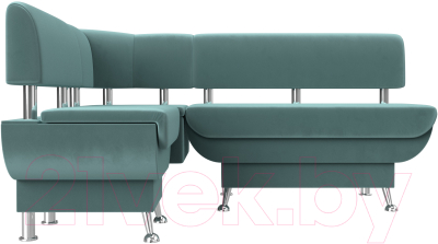 Уголок кухонный мягкий Лига Диванов Альфа левый / 116692L (велюр бирюзовый)