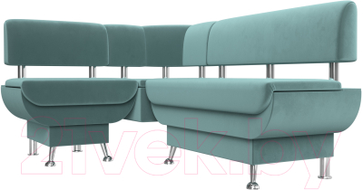 Уголок кухонный мягкий Лига Диванов Альфа левый / 116692L (велюр бирюзовый)