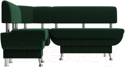 Уголок кухонный мягкий Лига Диванов Альфа левый / 116694L (велюр зеленый) - фото