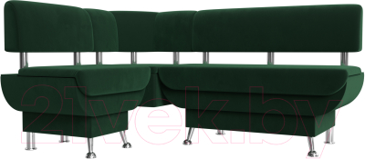 Уголок кухонный мягкий Лига Диванов Альфа левый / 116694L (велюр зеленый)