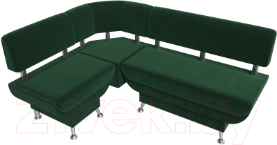 Уголок кухонный мягкий Лига Диванов Альфа левый / 116694L (велюр зеленый)