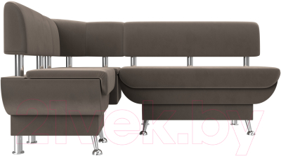 Уголок кухонный мягкий Лига Диванов Альфа левый / 116695L (велюр коричневый)