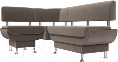 Уголок кухонный мягкий Лига Диванов Альфа левый / 116695L (велюр коричневый)