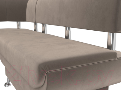 Уголок кухонный мягкий Лига Диванов Альфа левый / 116695L (велюр коричневый)