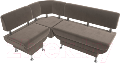 Уголок кухонный мягкий Лига Диванов Альфа левый / 116695L (велюр коричневый)