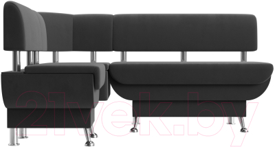 Уголок кухонный мягкий Лига Диванов Альфа левый / 116696L (велюр серый) - фото