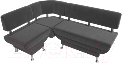 Уголок кухонный мягкий Лига Диванов Альфа левый / 116696L (велюр серый)