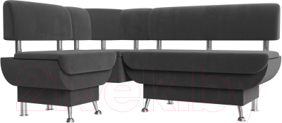 Уголок кухонный мягкий Лига Диванов Альфа левый / 116696L (велюр серый)