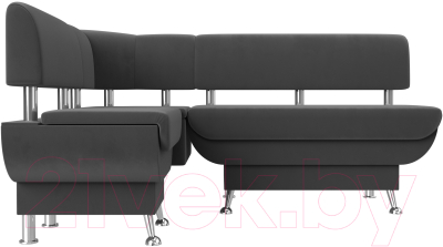 Уголок кухонный мягкий Лига Диванов Альфа левый / 116696L (велюр серый)