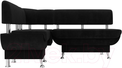 Уголок кухонный мягкий Лига Диванов Альфа левый / 116698L (велюр черный)