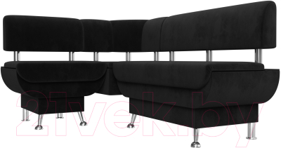 Уголок кухонный мягкий Лига Диванов Альфа левый / 116698L (велюр черный)