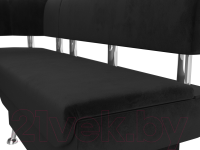 Уголок кухонный мягкий Лига Диванов Альфа левый / 116698L (велюр черный)
